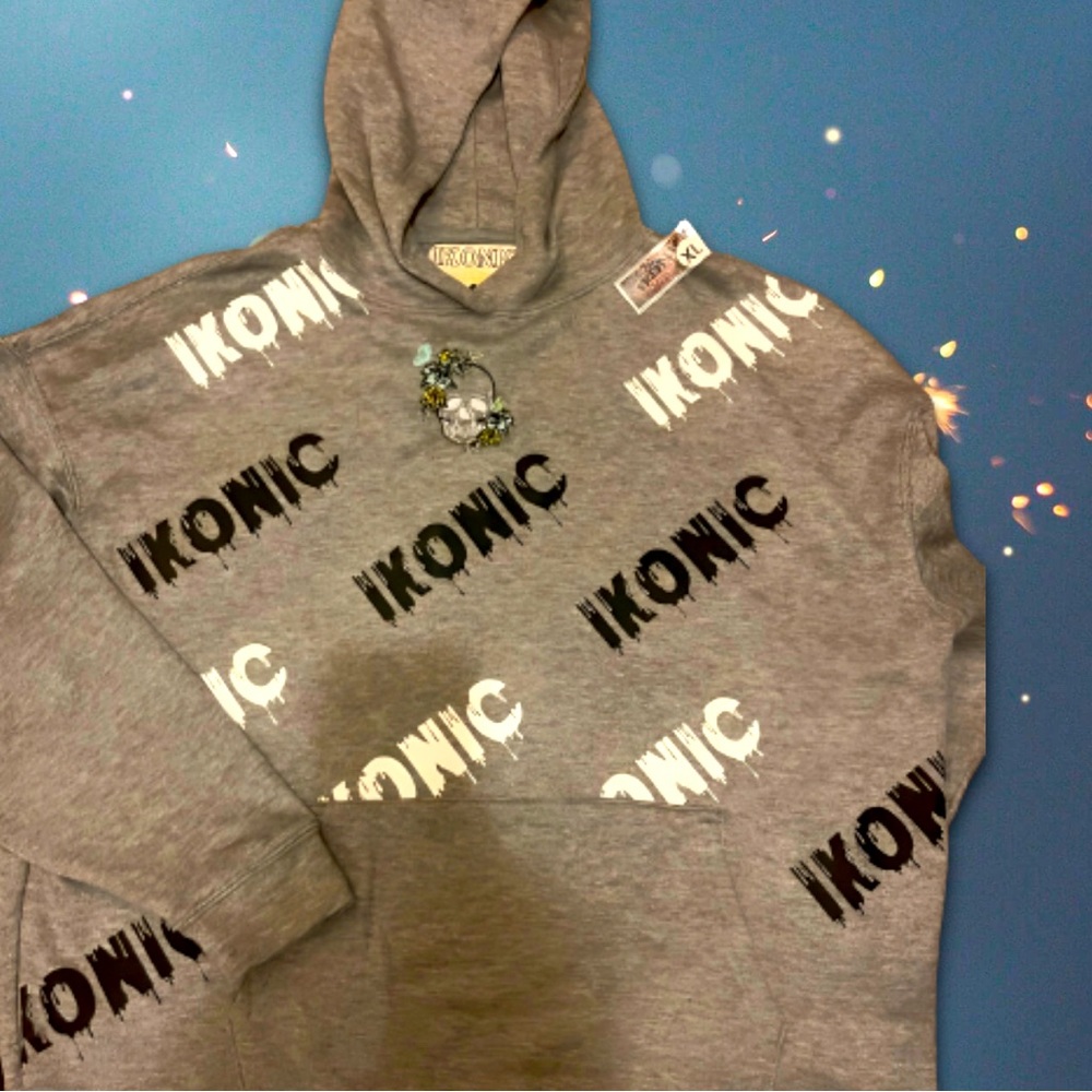 1 Of Only 1 Ikonic Gray XL Designer Statement Hoodie